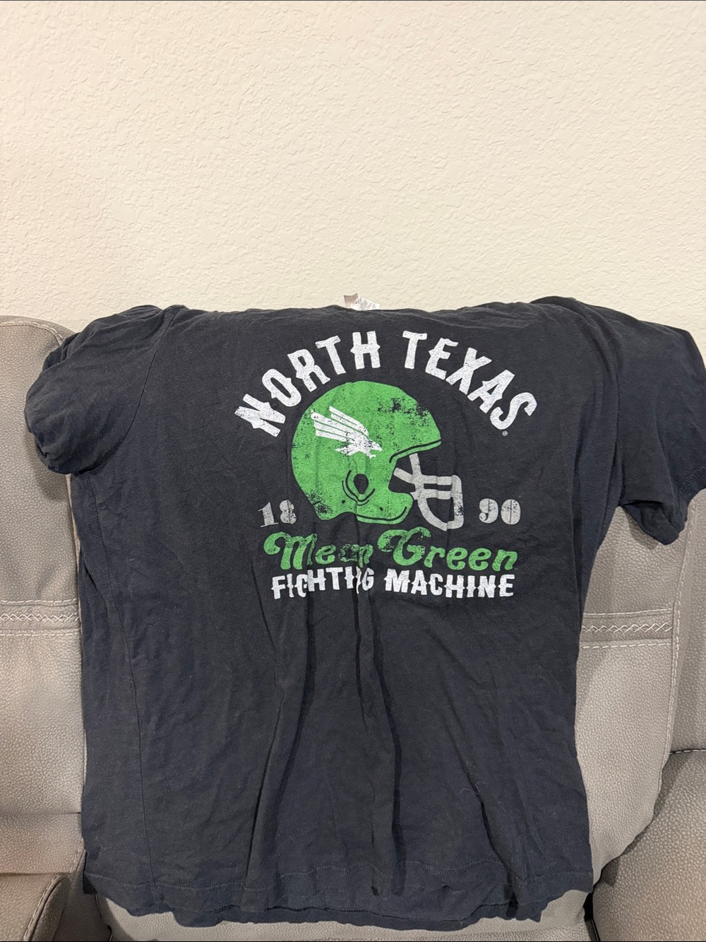Bella Canvas Black North Texas "Mean Green" Graphic Tee with Green Helmet